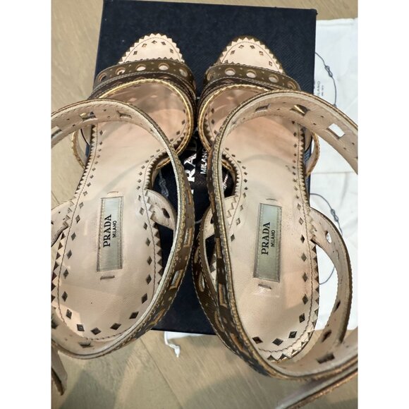 Prada  "Metal Bronzo" sandals, size EU 37.5, US size 7 - Picture 8 of 14